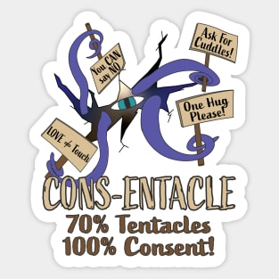 Cons-entacle - 70% Tentacles, 100% Consent! Sticker